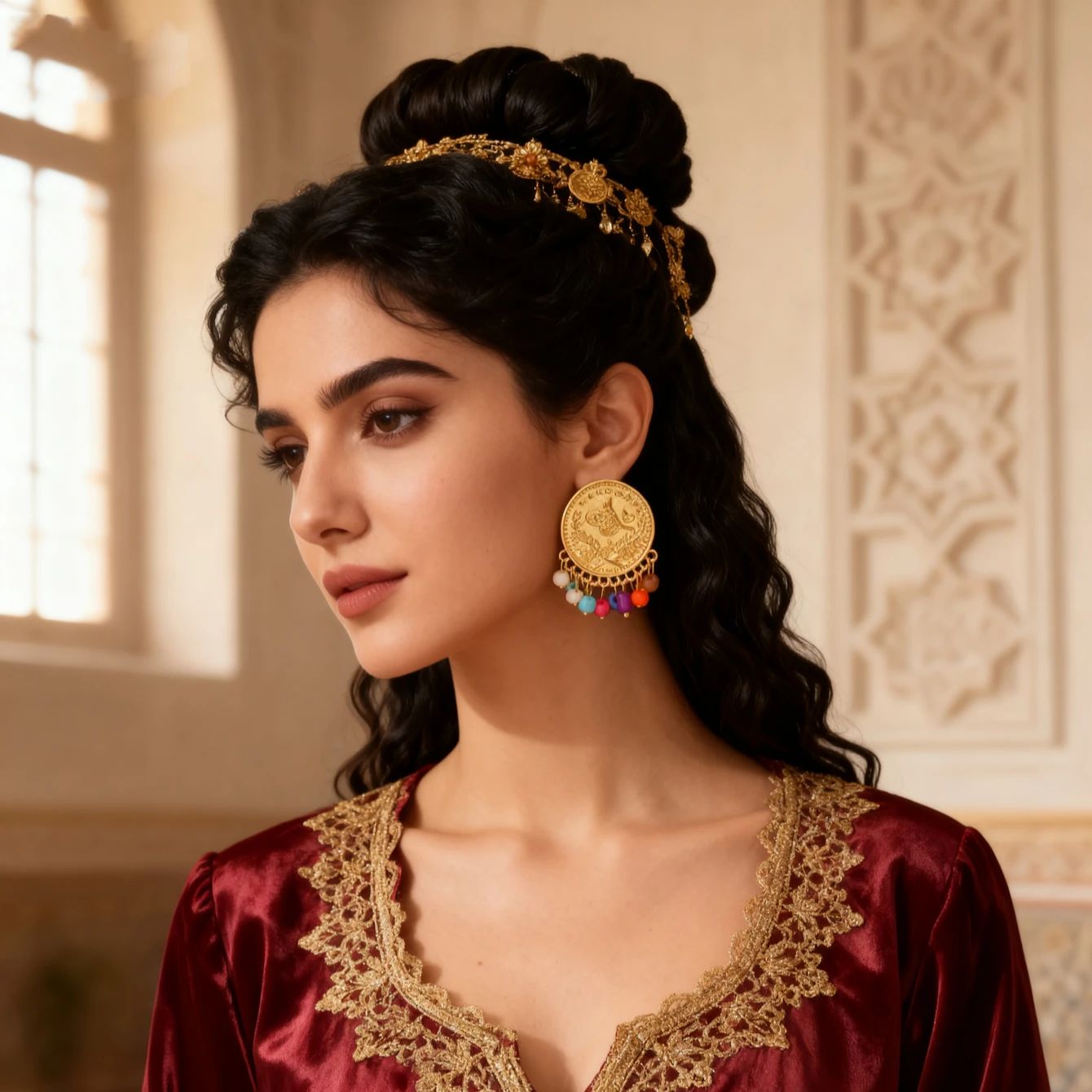 Turkish coin earring gold plat - đánh giá và giá Ethnic Fashion Co In