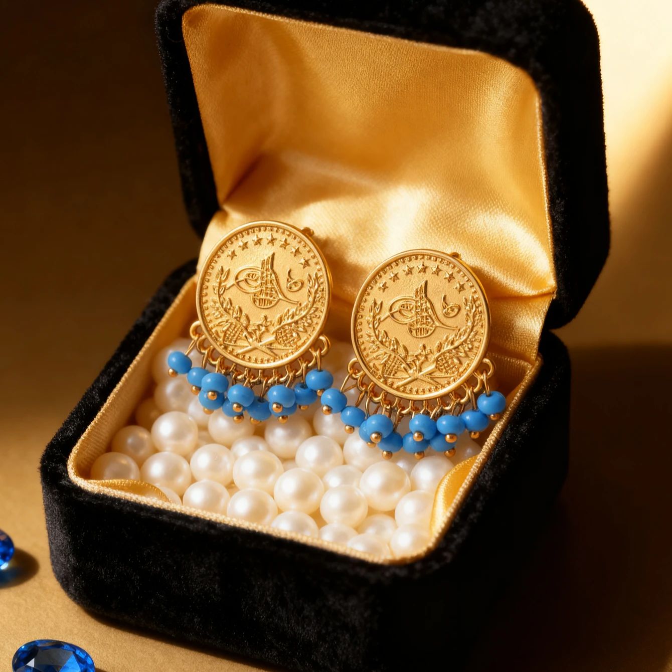 Turkish coin earring gold plat - đánh giá và giá Ethnic Fashion Co In