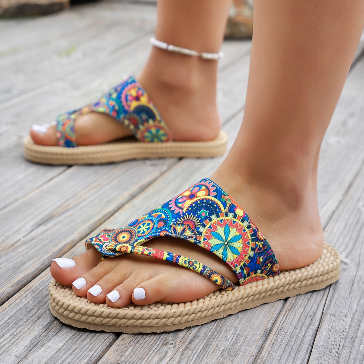 Women Slippers Open Toe Slip o - đánh giá và giá Ethnic Modern Fashion